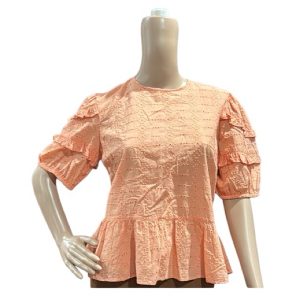 Orange Ruffle Sleeve women’s top cottagecore/ soft girl /summer spring whimsy